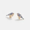 Discount Fable England Enamel Blue Tit Stud Earrings