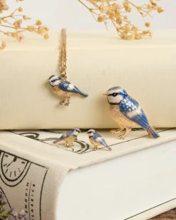 Discount Fable England Enamel Blue Tit Stud Earrings