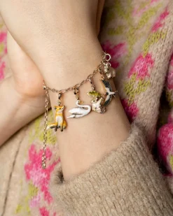 Fashion Fable England Enamel Dormouse Collector Chain Bracelet