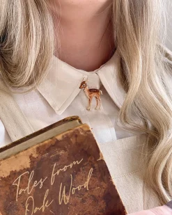 Outlet Fable England Enamel Fawn Brooch
