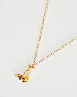 Outlet Fable England Enamel Fox Short Necklace