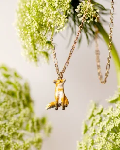 Outlet Fable England Enamel Fox Short Necklace