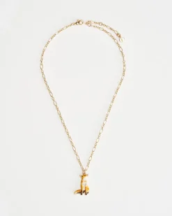 Outlet Fable England Enamel Fox Short Necklace