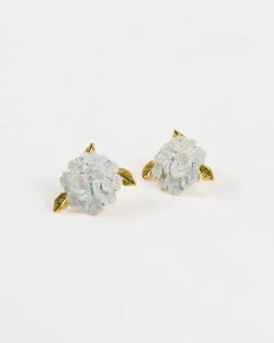 Best Fable England Enamel Hydrangea Gold Earrings