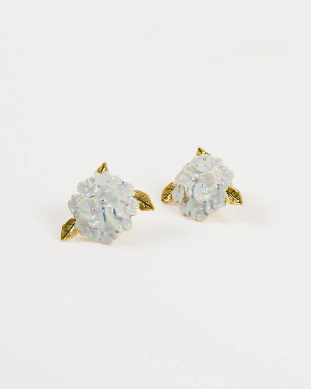 Best Fable England Enamel Hydrangea Gold Earrings