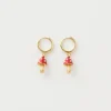 Fashion Fable England Enamel Mushroom Huggie Earrings