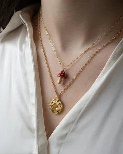 Sale Fable England Enamel Mushroom Necklace