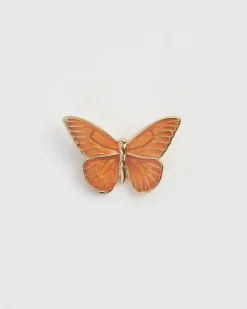 Online Fable England Enamel Orange Butterfly Pin