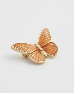 Online Fable England Enamel Orange Butterfly Pin