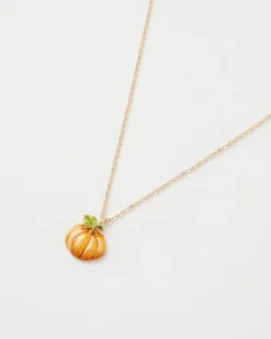 Discount Fable England Enamel Pumpkin Short Necklace