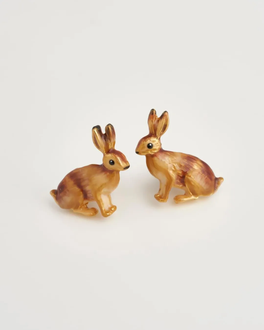 Outlet Fable England Enamel Rabbit Stud Earrings