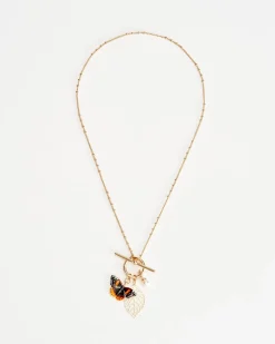 New Fable England Enamel Red Admiral Charm Necklace