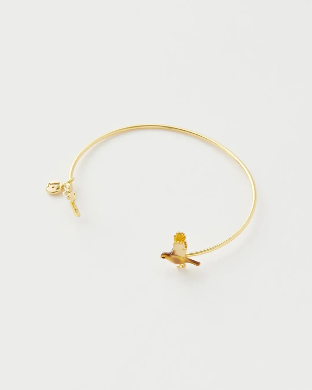 Fashion Fable England Enamel Robin & Mistletoe Bangle