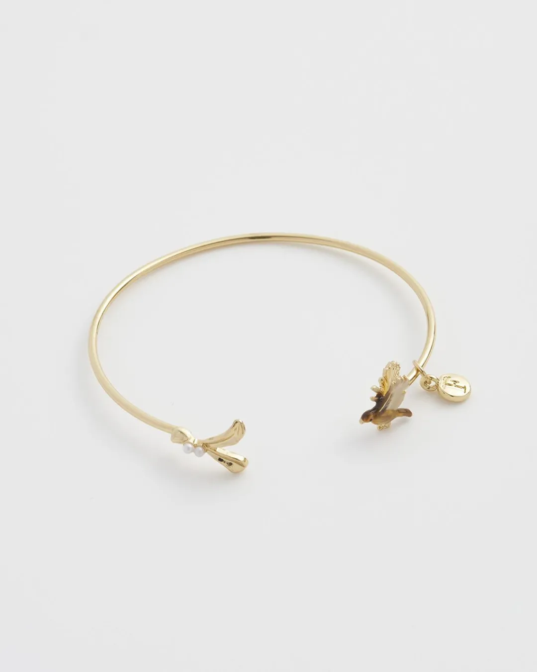 Fashion Fable England Enamel Robin & Mistletoe Bangle