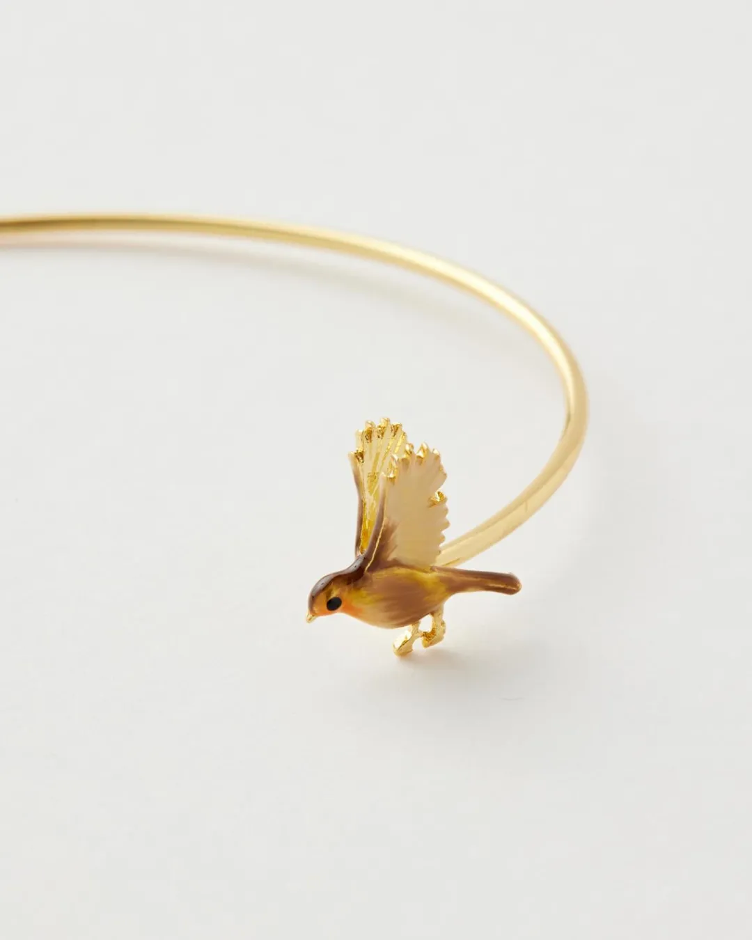 Fashion Fable England Enamel Robin & Mistletoe Bangle