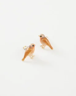 Best Fable England Enamel Robin Earrings