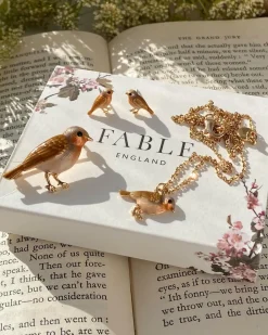 Best Fable England Enamel Robin Earrings