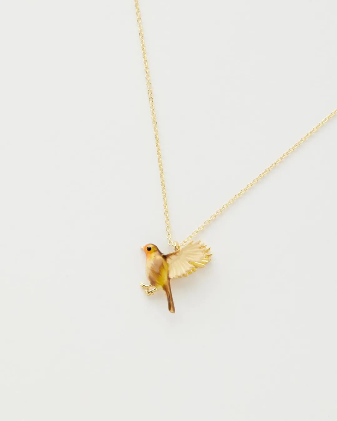 Fashion Fable England Enamel Robin Necklace