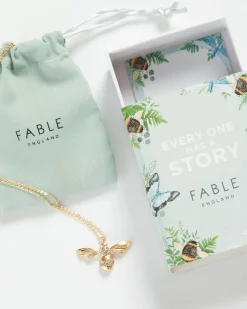 Hot Fable England Enamel Short Bee Necklace