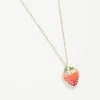 Discount Fable England Enamel Strawberry Long Necklace