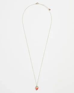 Discount Fable England Enamel Strawberry Long Necklace