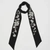 Discount Fable England Floral Bohemian Embroidered Black Scarf