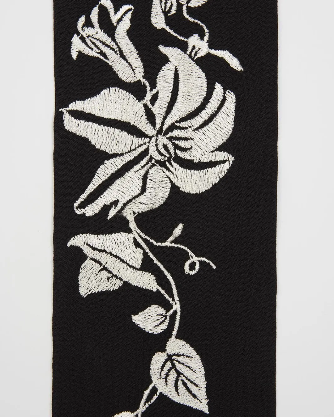 Discount Fable England Floral Bohemian Embroidered Black Scarf