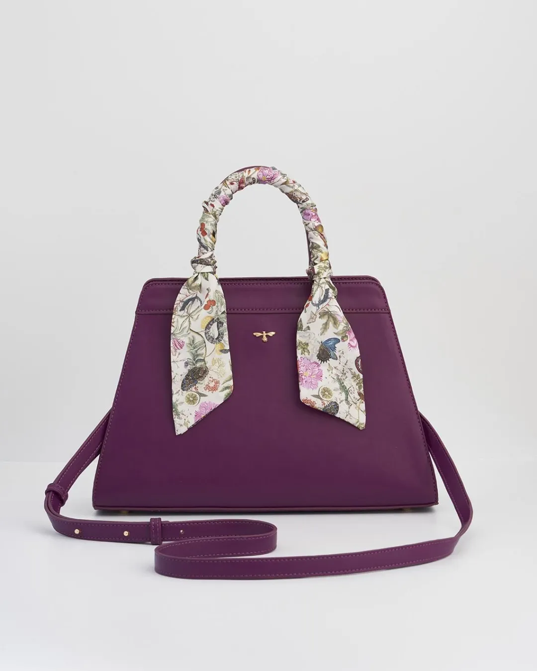 Hot Fable England Floral Engravings Large Plum Tote