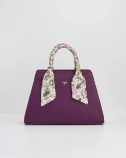 Hot Fable England Floral Engravings Large Plum Tote