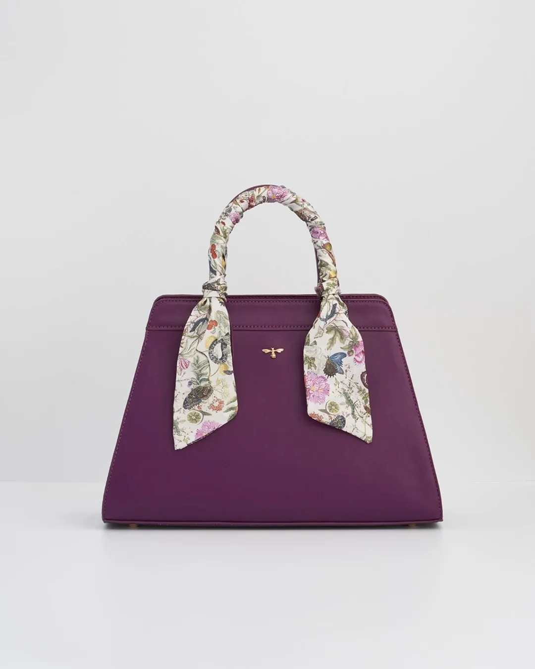 Hot Fable England Floral Engravings Large Plum Tote