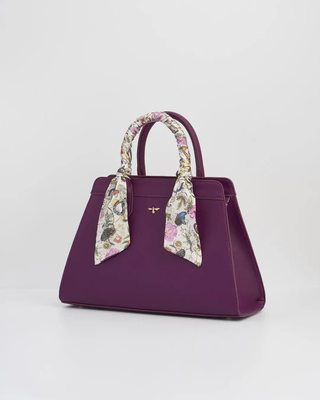 Hot Fable England Floral Engravings Large Plum Tote