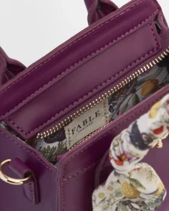 Discount Fable England Floral Engravings Mini Plum Tote