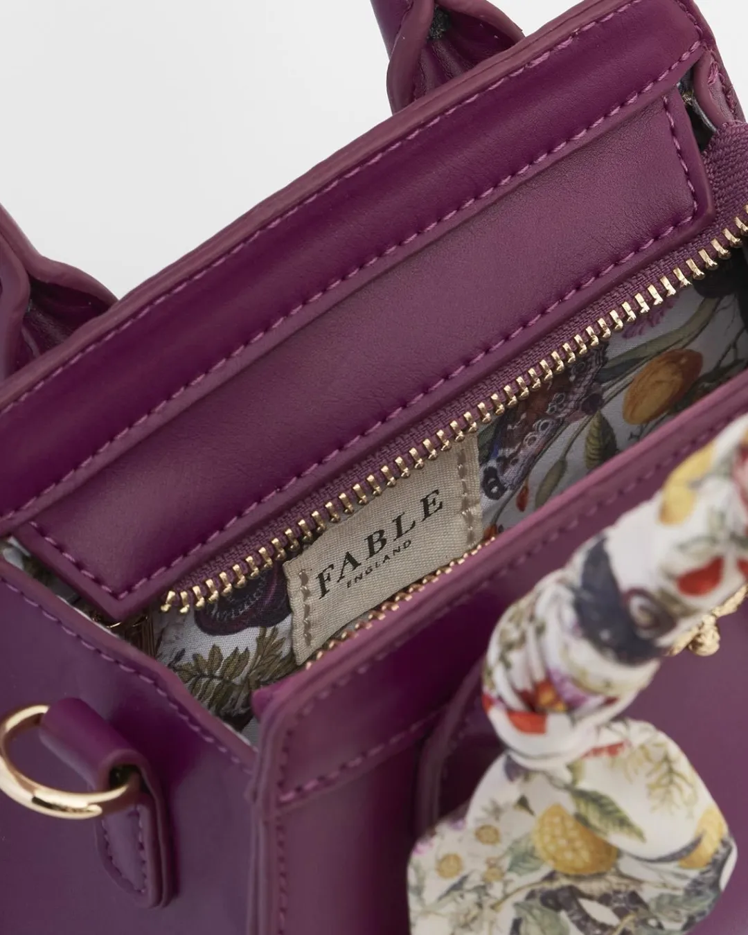 Discount Fable England Floral Engravings Mini Plum Tote