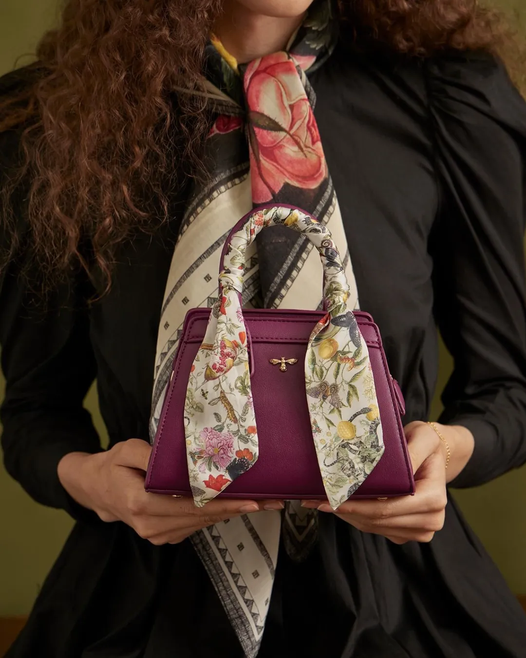 Discount Fable England Floral Engravings Mini Plum Tote
