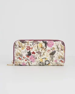 Sale Fable England Floral Engravings Large Zip Wallet