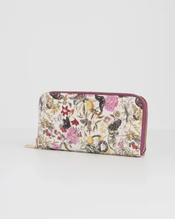 Sale Fable England Floral Engravings Large Zip Wallet