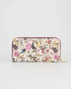 Sale Fable England Floral Engravings Large Zip Wallet