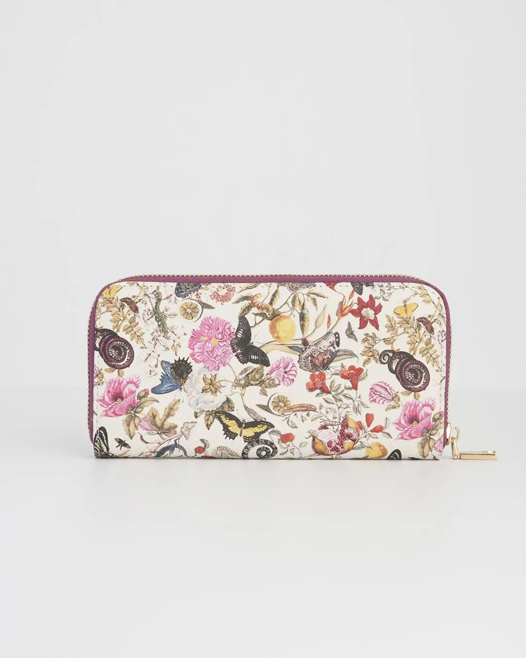 Sale Fable England Floral Engravings Large Zip Wallet