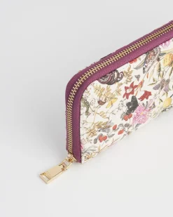 Sale Fable England Floral Engravings Large Zip Wallet