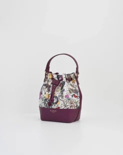 Fashion Fable England Floral Engravings Plum Bucket Purse