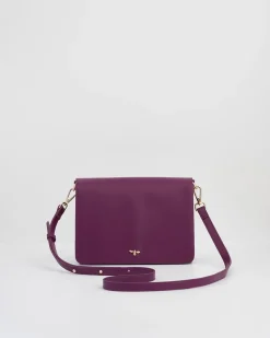 Discount Fable England Floral Engravings Plum Foldover Purse