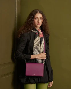 Discount Fable England Floral Engravings Plum Foldover Purse