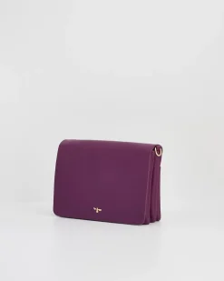 Discount Fable England Floral Engravings Plum Foldover Purse