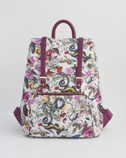 Discount Fable England Floral Engravings Small Plum Backpack