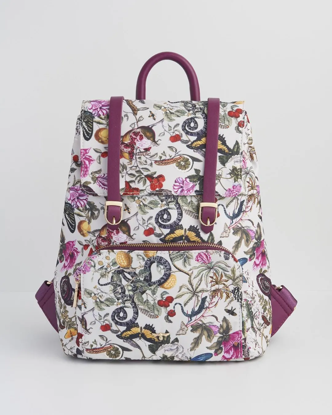 Discount Fable England Floral Engravings Small Plum Backpack