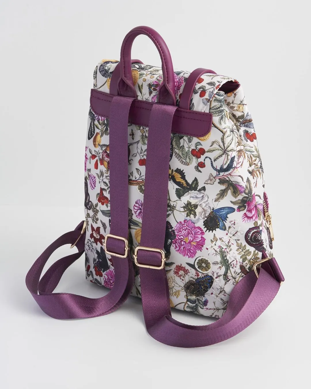 Discount Fable England Floral Engravings Small Plum Backpack
