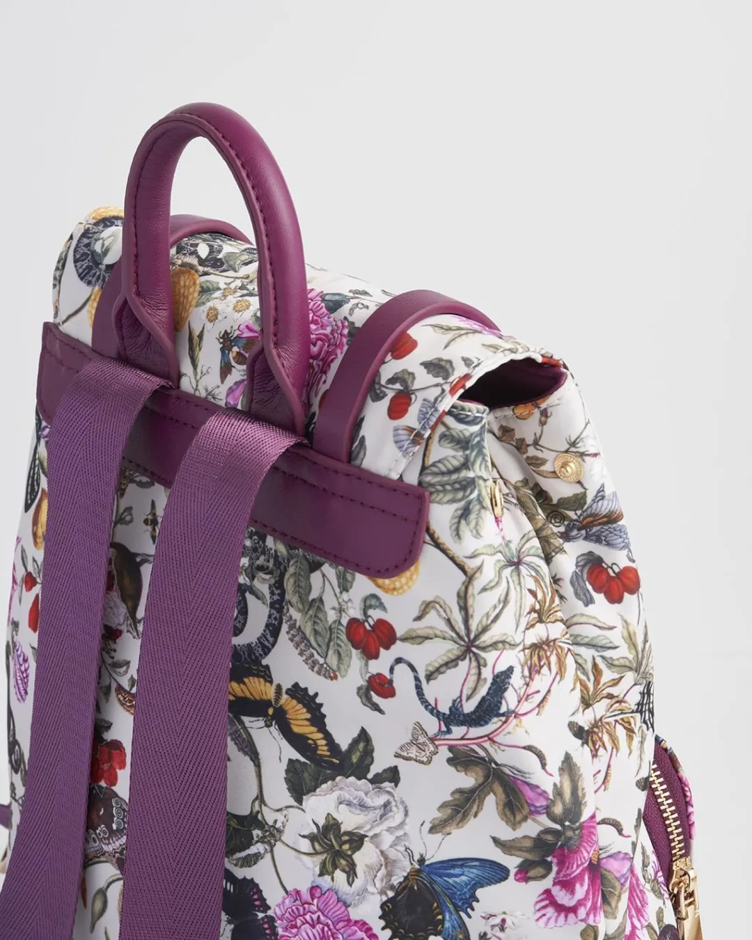 Discount Fable England Floral Engravings Small Plum Backpack