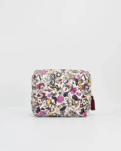 Clearance Fable England Floral Engravings Velvet Printed Large Cosmetic Bag
