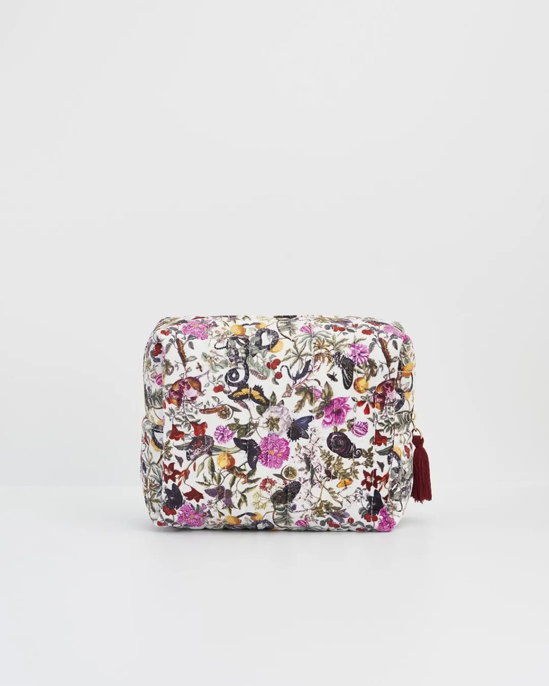 Clearance Fable England Floral Engravings Velvet Printed Large Cosmetic Bag