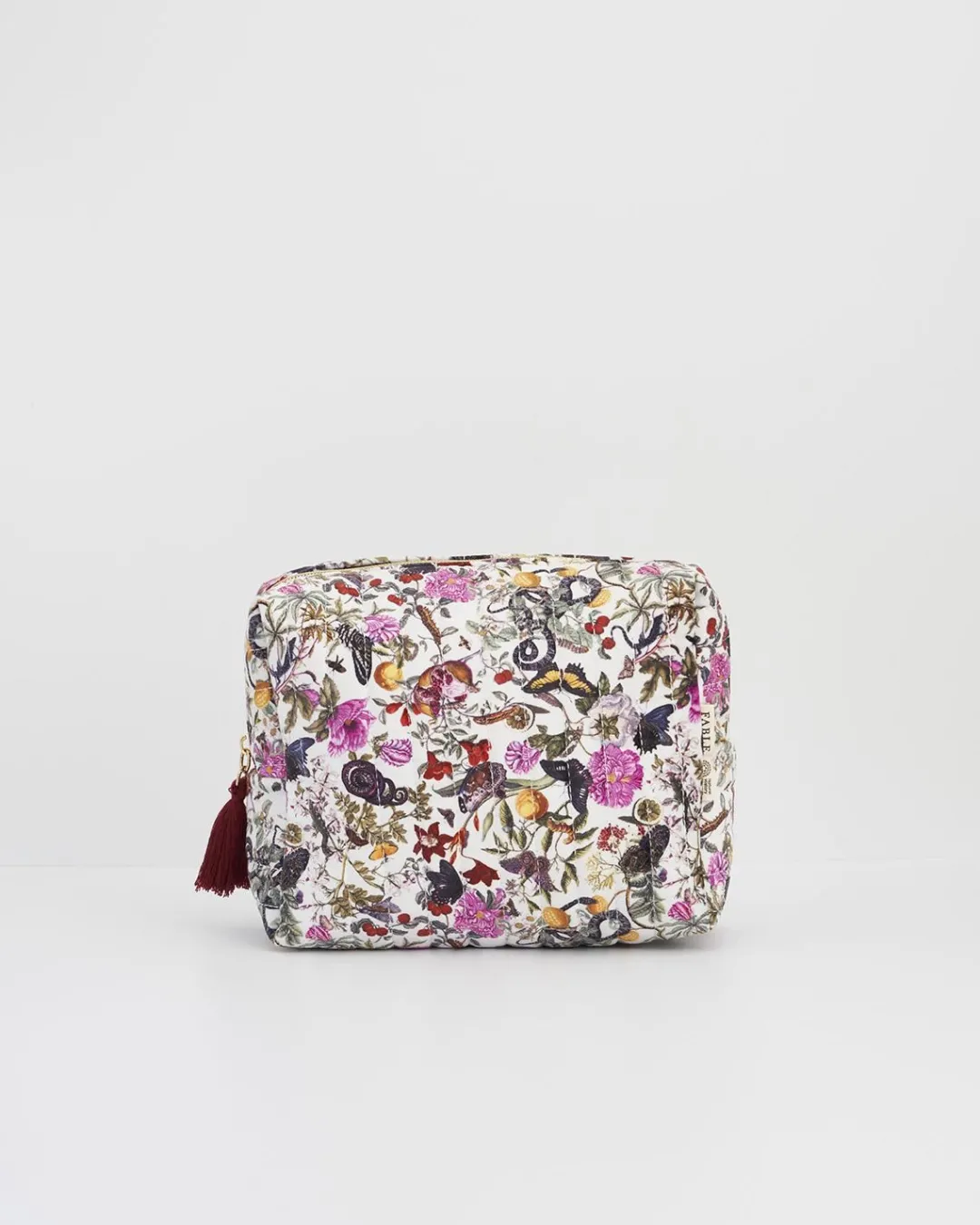 Clearance Fable England Floral Engravings Velvet Printed Large Cosmetic Bag